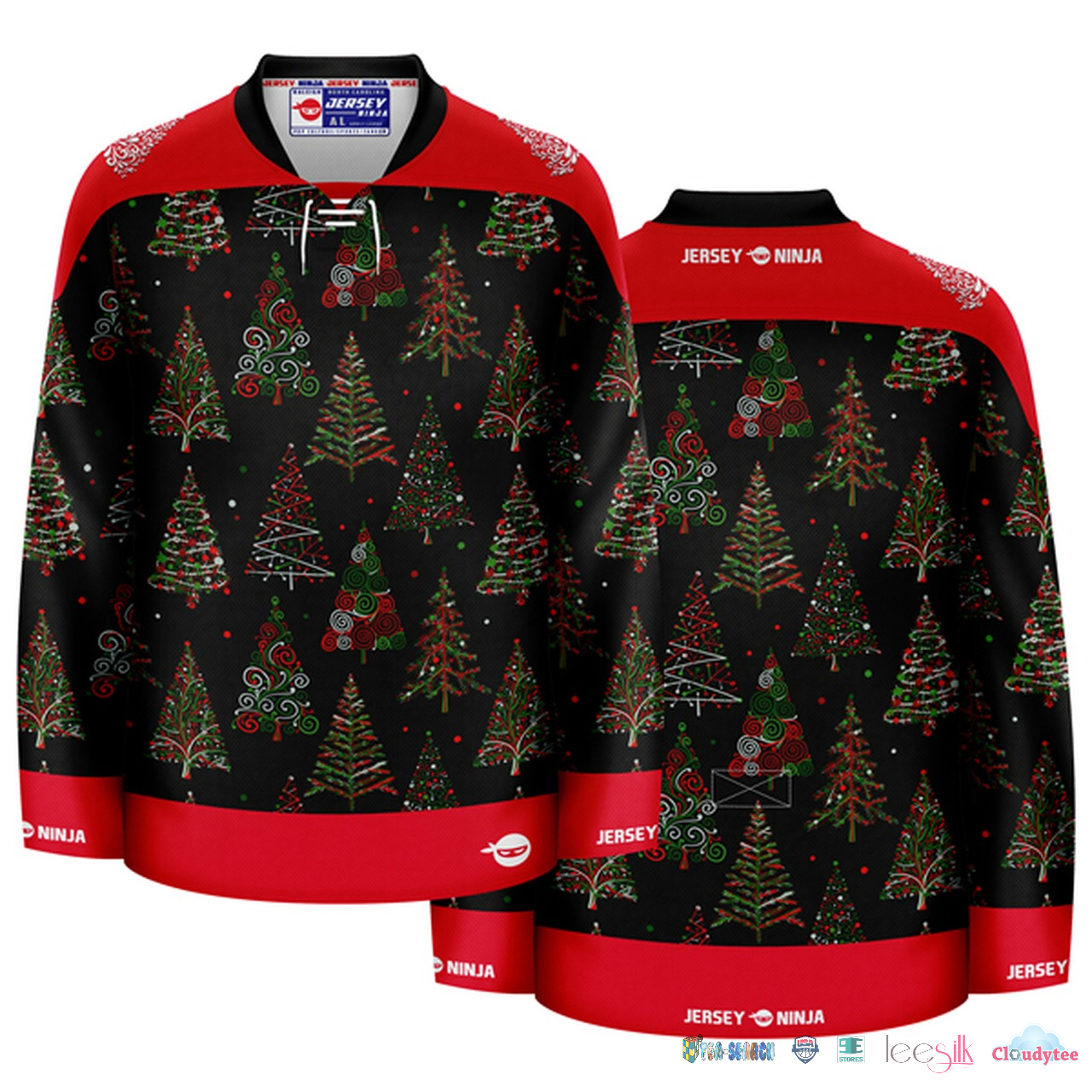 Up to 20% Off Christmas Pattern Abstract Trees Hockey Jersey