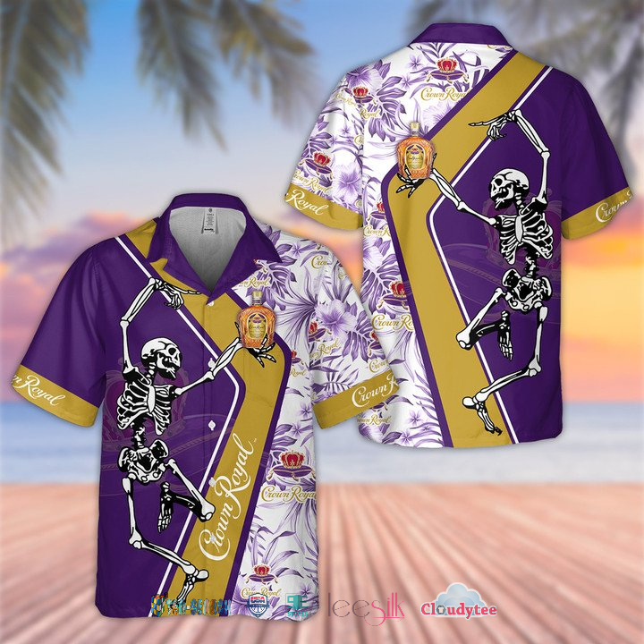 (Big Sale) Crown Royal Skeleton Hawaiian Shirt