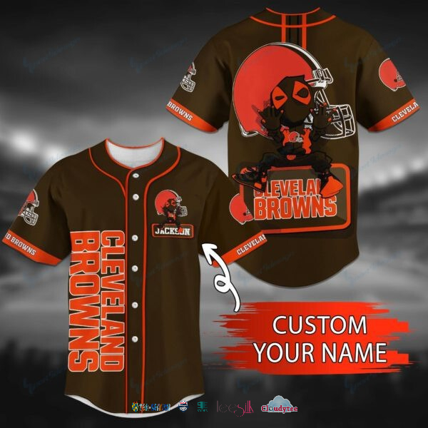 Saleoff Cleveland Browns Deadpool Personalized Baseball Jersey Shirt