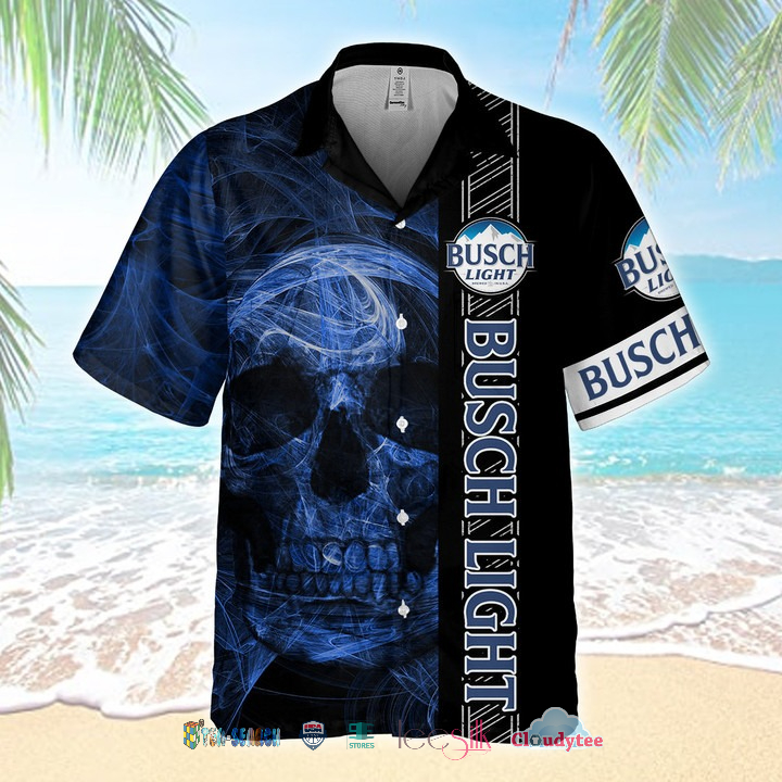 Amazing Busch Light Smoke Skull Hawaiian Shirt