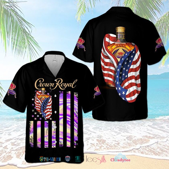 Awesome Crown Royal American Flag Hawaiian Shirt