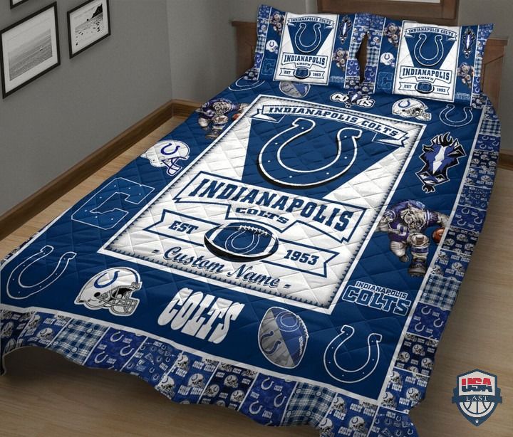 Official Indianapolis Colts NFL Logo History Personalized Bedding Set