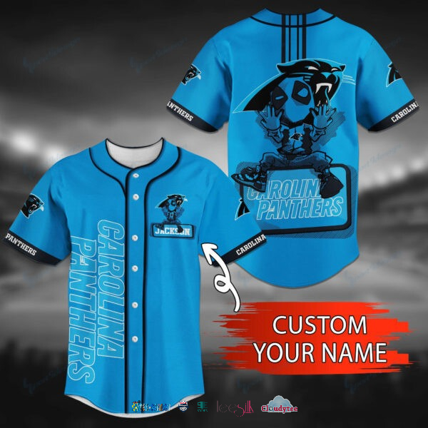 Cool Carolina Panthers Deadpool Personalized Baseball Jersey Shirt