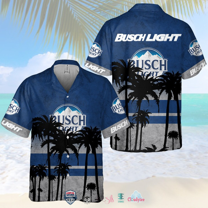 Hot Busch Light Beer Sunset Hawaiian Shirt