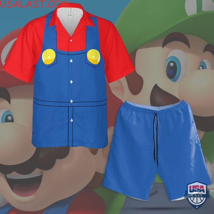 Perfect – Mario Game Cosplay Aloha Hawaiian Shirts And Shorts