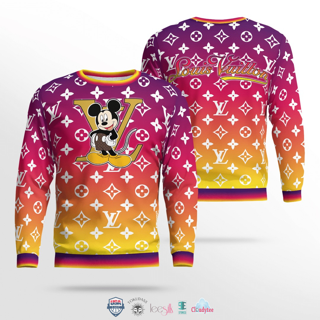Louis Vuitton Leather Texture 3D Ugly Sweater - Boomcomeback