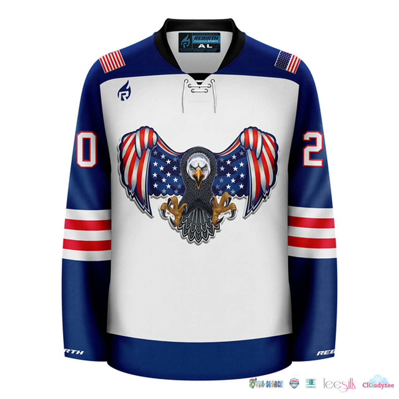 (Big Sale) 4th of July Screaming Eagle Customize Hockey Jersey