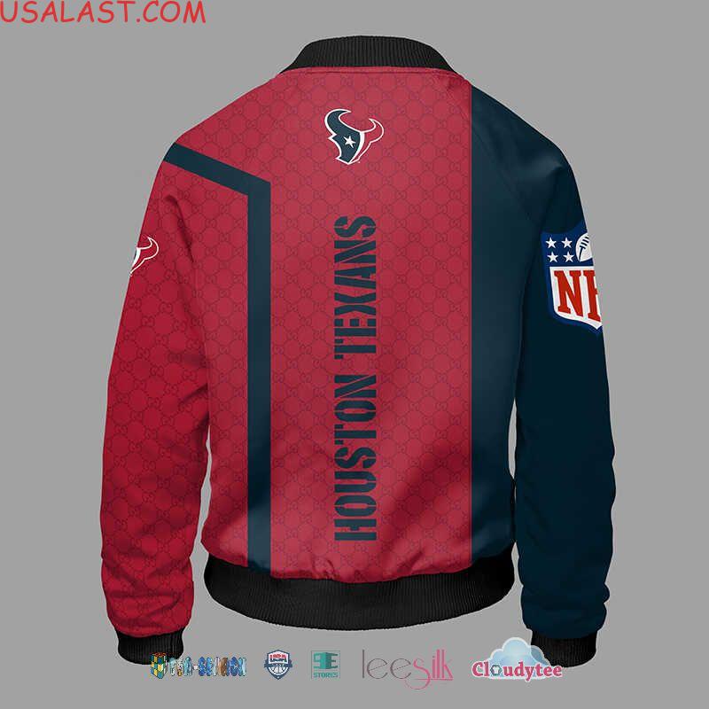 Beautiful Gucci Houston Texans NFL Bomber Jacket