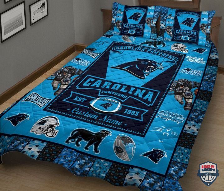 New Launch Carolina Panthers NFL Logo History Personalized Bedding Set