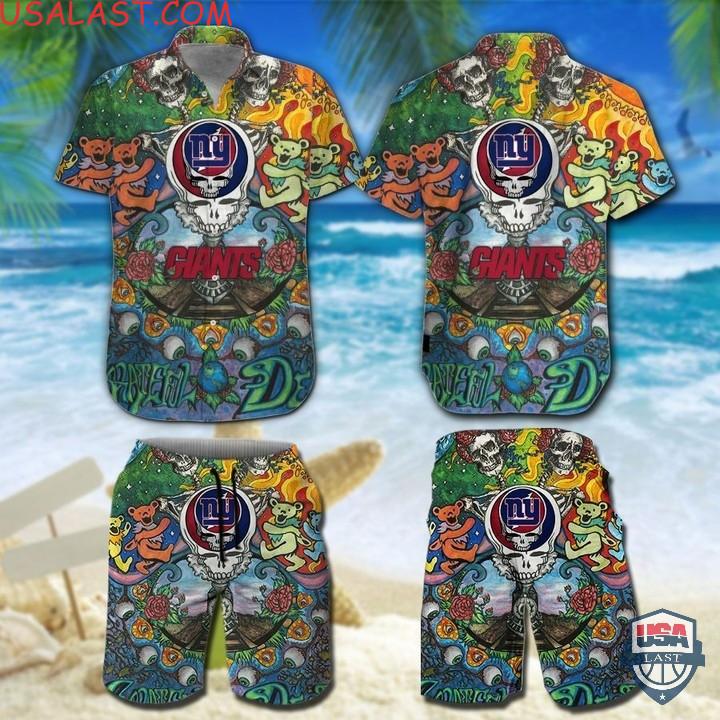 Excellent NFL New York Giants Grateful Dead Bears Hawaiian Shirt And Shorts