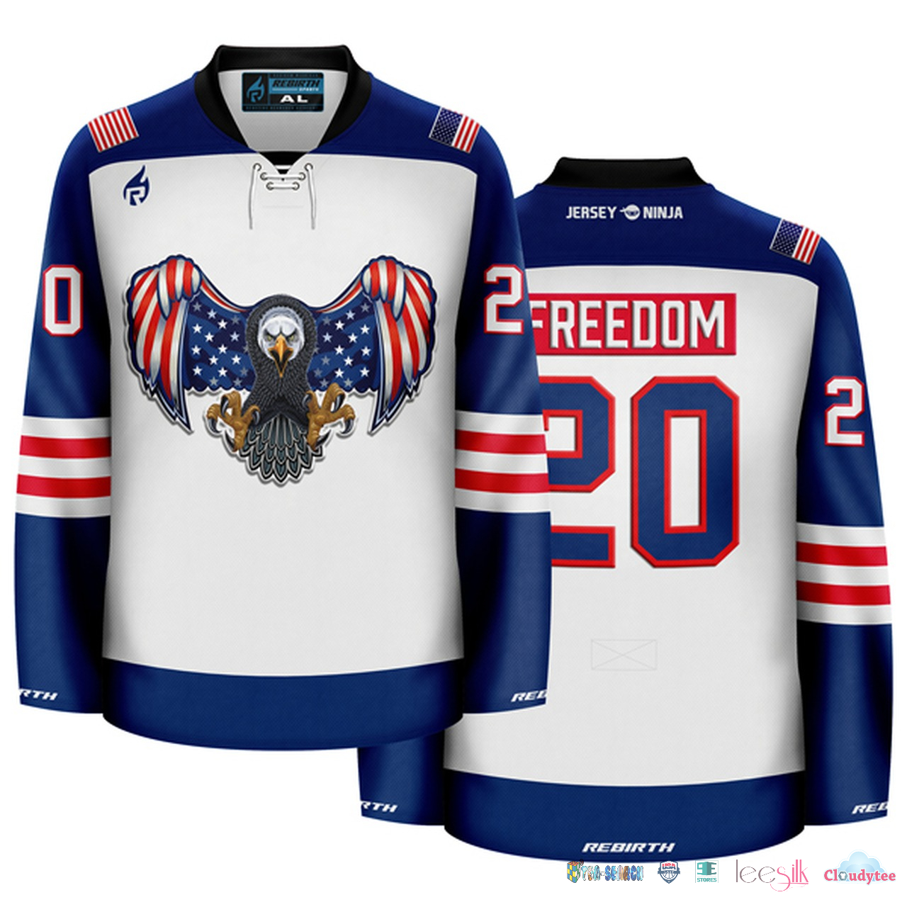(Big Sale) 4th of July Screaming Eagle Customize Hockey Jersey