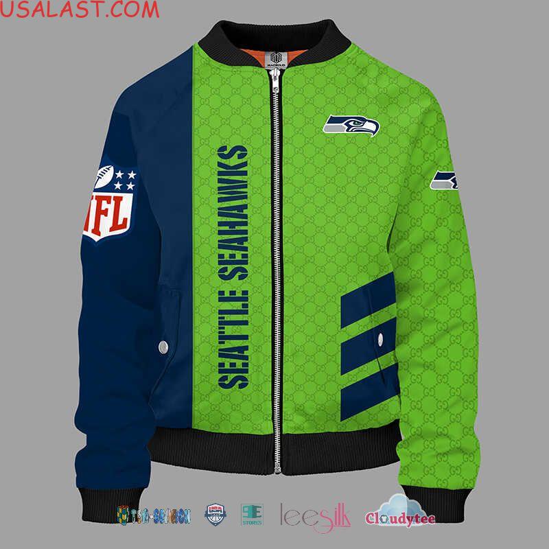 Excellent Gucci Seattle Seahawks NFL Bomber Jacket
