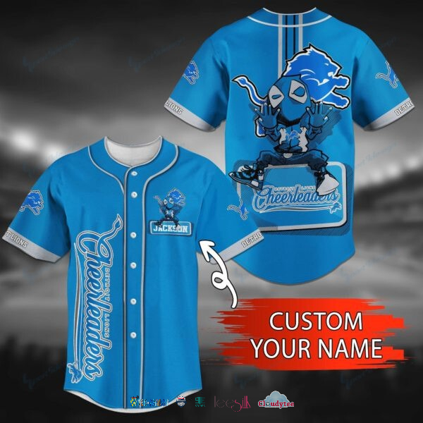 (Big Sale) Detroit Lions Deadpool Personalized Baseball Jersey Shirt