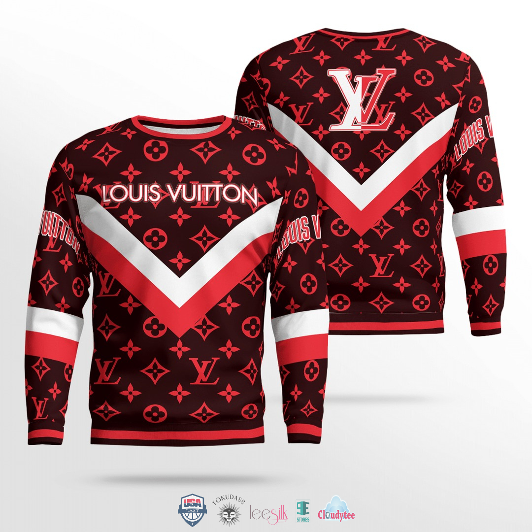 Louis Vuitton Grey 3D Ugly Sweater - USALast
