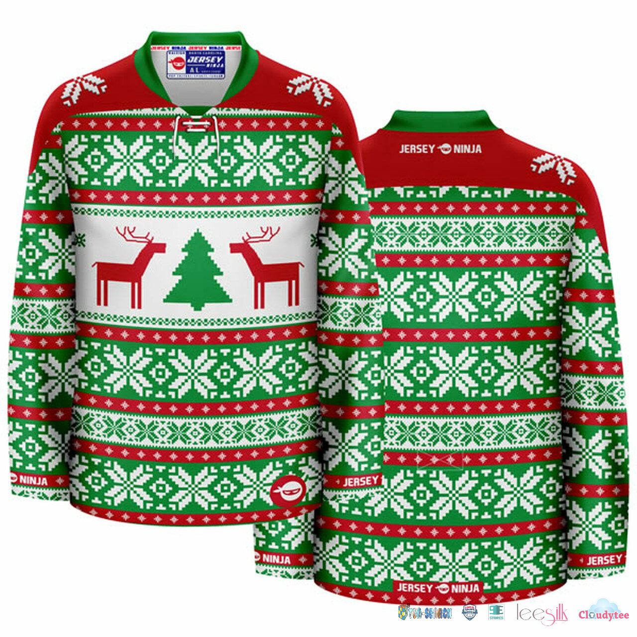 Best Selling Christmas Winter Greens Ugly Sweater Hockey Jersey