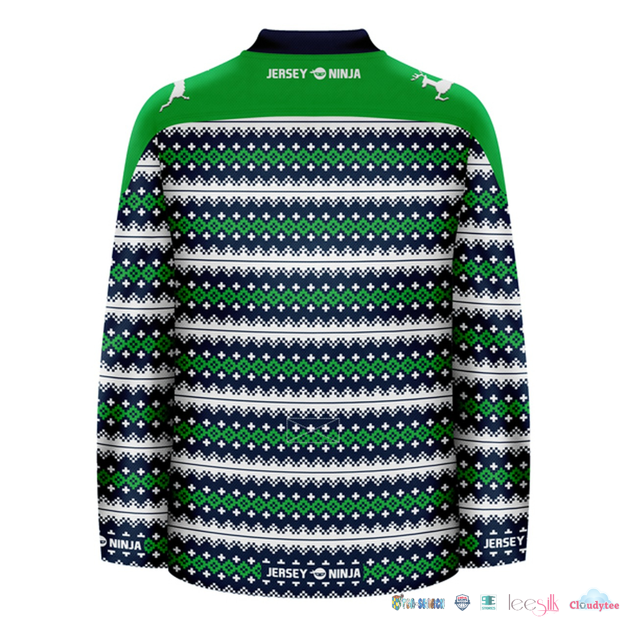 Available Christmas Dueling Reindeer Ugly Hockey Jersey