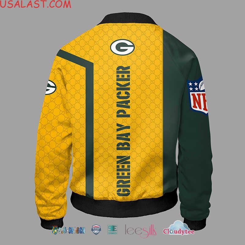 Beautiful Gucci Green Bay Packers NFL Bomber Jacket