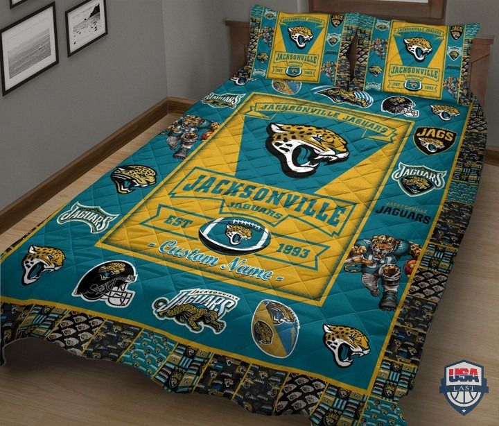 Perfect – Jacksonville Jaguars NFL Logo History Personalized Bedding Set