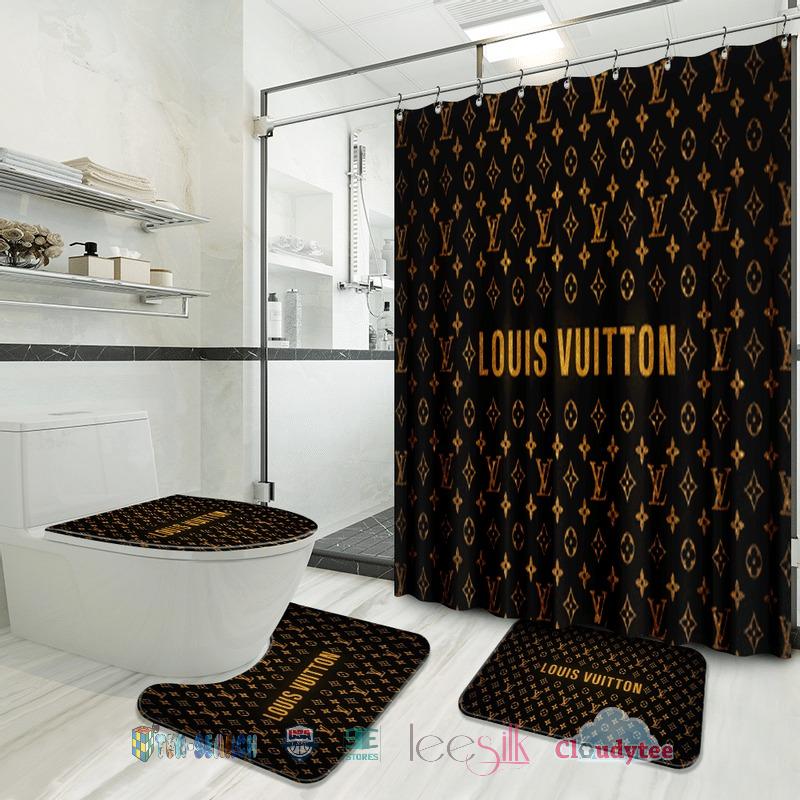 Limited Edition Louis Vuitton Luxury Bathroom Set Shower Curtain Style 33