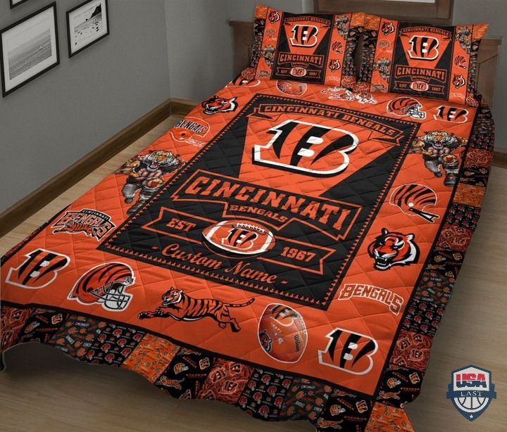 New Trend Cincinnati Bengals NFL Logo History Personalized Bedding Set