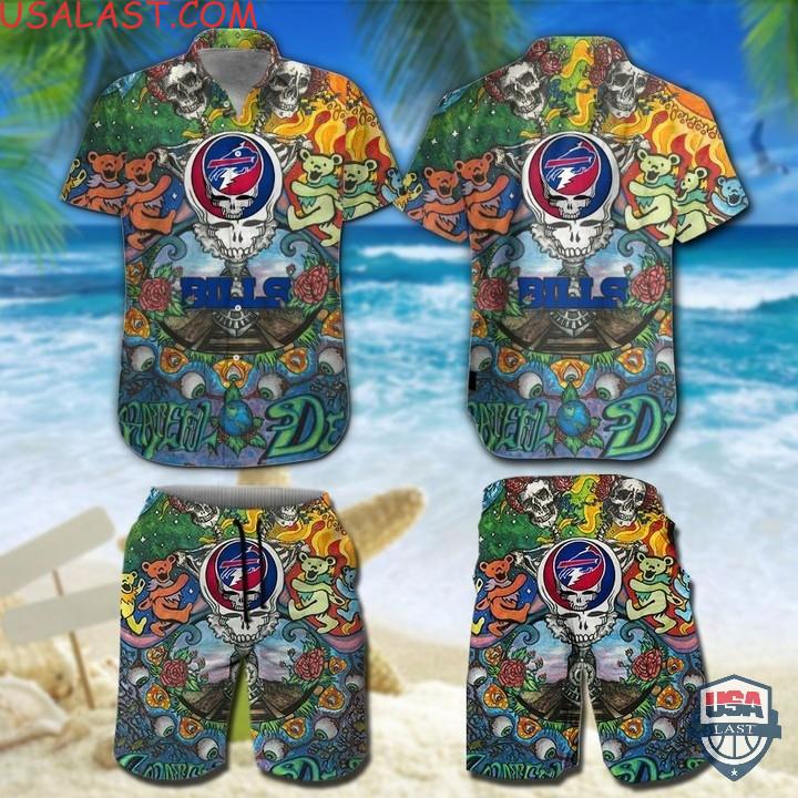 New Launch NFL Buffalo Bills Grateful Dead Bears Hawaiian Shirt And Shorts
