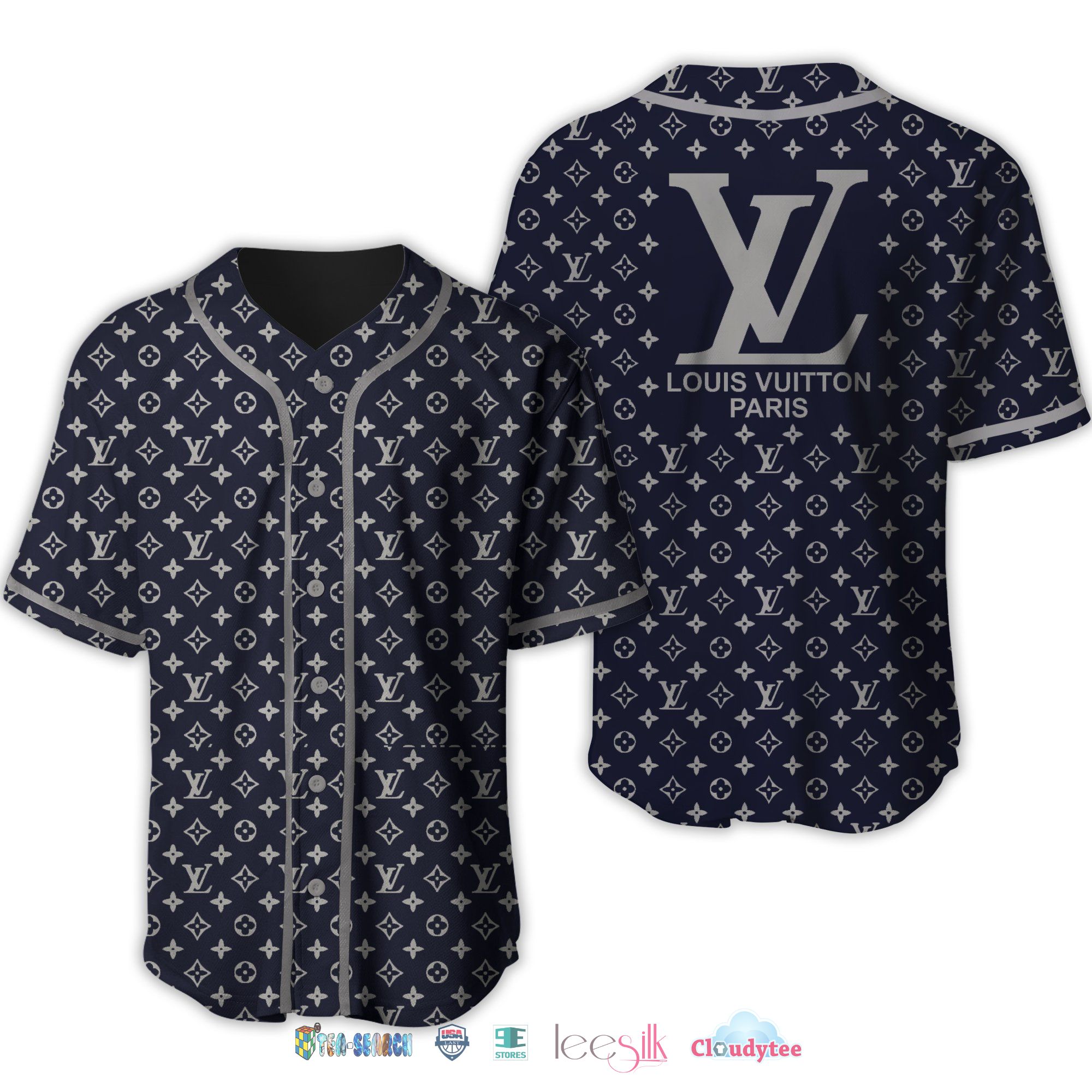 Hot Louis Vuitton Logo Pattern Baseball Jersey Shirt