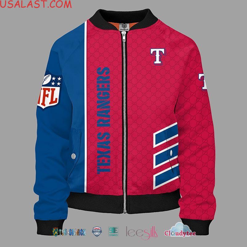 New Gucci MLB Texas Rangers Luxury Bomber Jacket