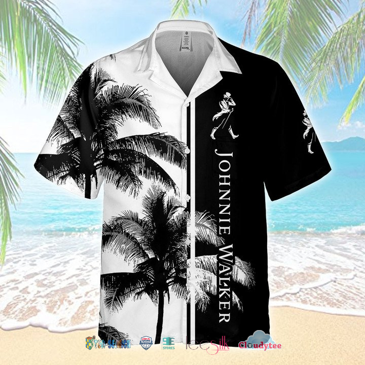 Amazing Johnnie Walker Palm Tree Hawaiian Shirt
