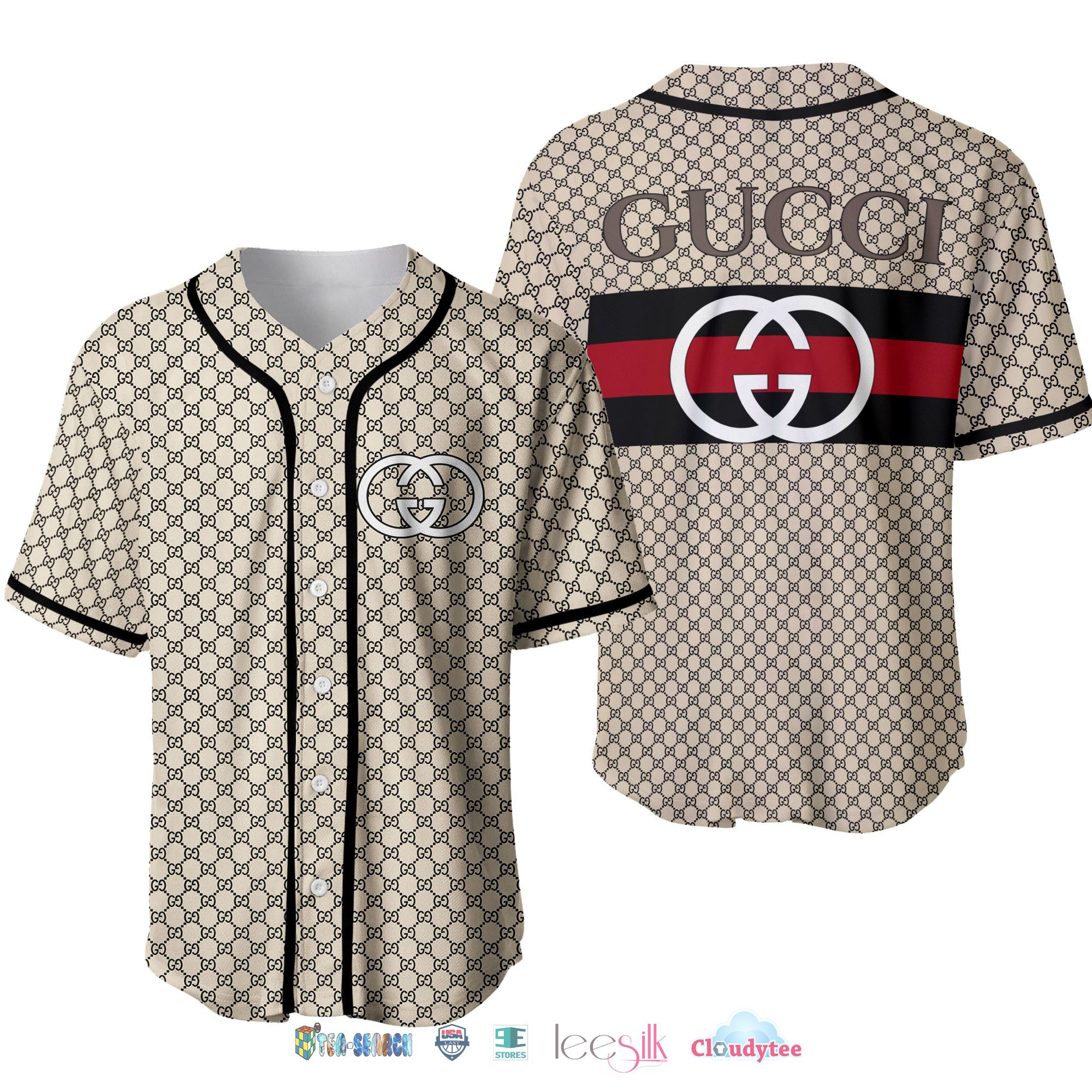 Cool Gucci Cream Baseball Jersey Shirt