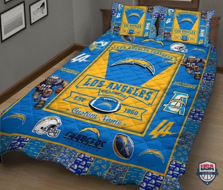 Perfect – Los Angeles Chargers NFL Logo History Personalized Bedding Set