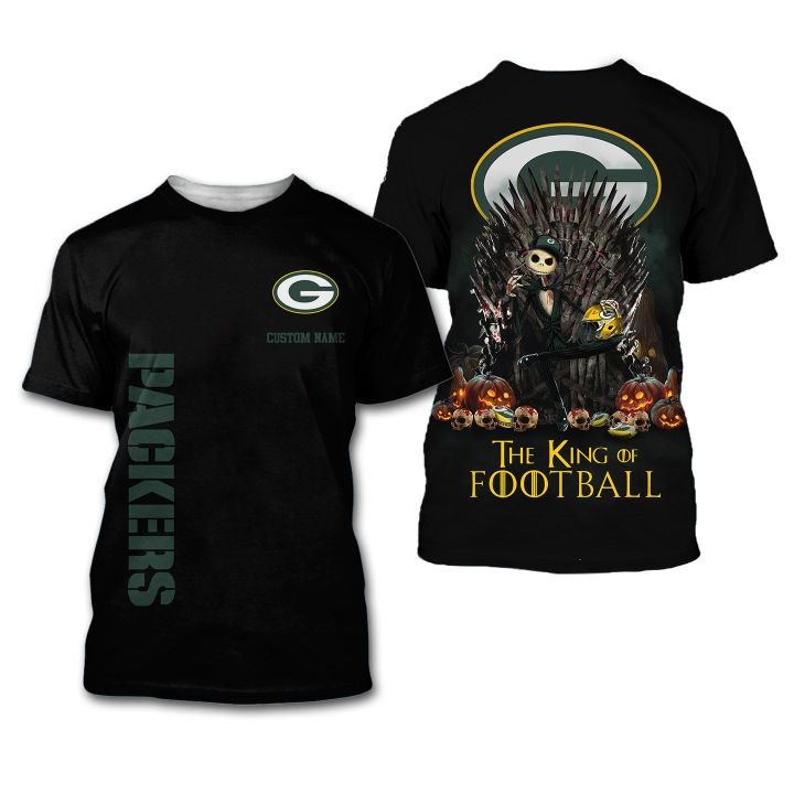 Green Bay Packers The King Of Football Custom Name 3D All Over Print Shirt