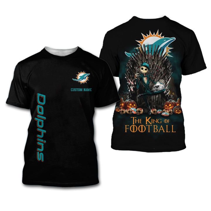 Miami Dolphins The King Of Football Custom Name 3D All Over Print Shirt