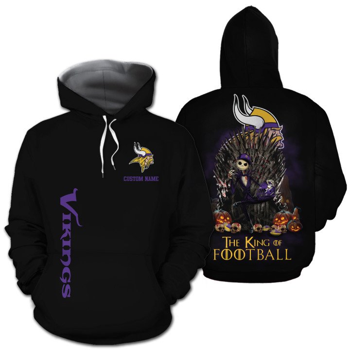 Minnesota Vikings The King Of Football Custom Name 3D All Over Print Shirt