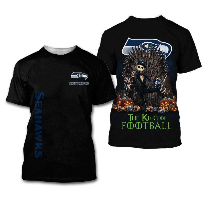 Seattle Seahawks The King Of Football Custom Name 3D All Over Print Shirt