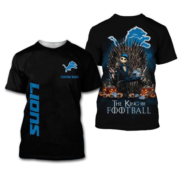 Detroit Lions The King Of Football Custom Name 3D All Over Print Shirt