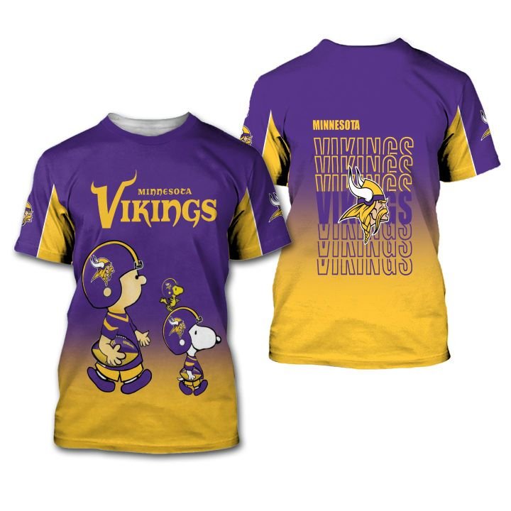 Minnesota Vikings American Football Team The Snoopy Show 3D All Over Print Shirt