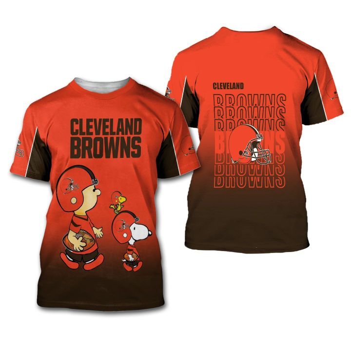 Cleveland Browns American Football Team The Snoopy Show 3D All Over Print Shirt