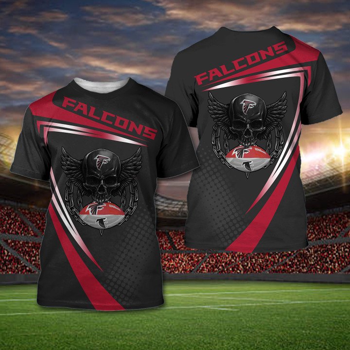 Atlanta Falcons NFL Skull Sporty 3D All Over Print Shirt