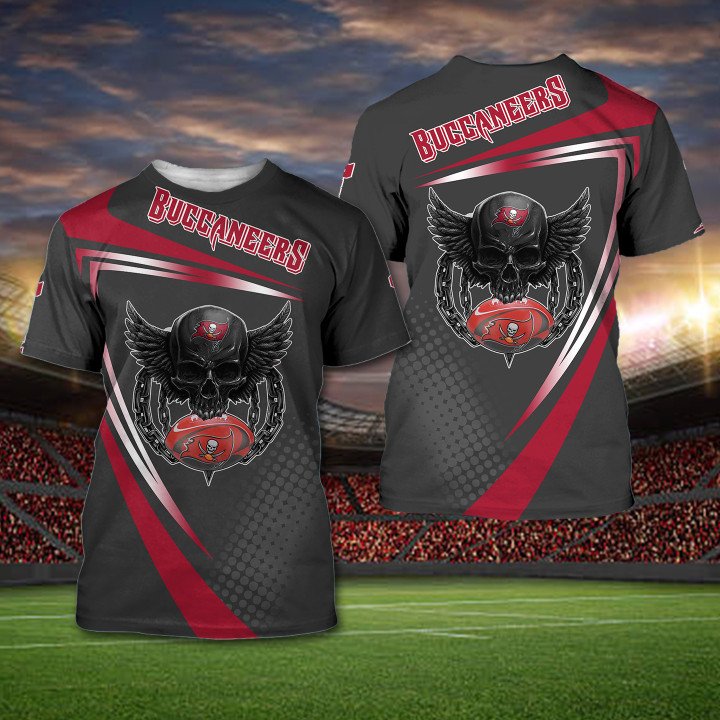 Tampa Bay Buccaneers NFL Skull Sporty 3D All Over Print Shirt