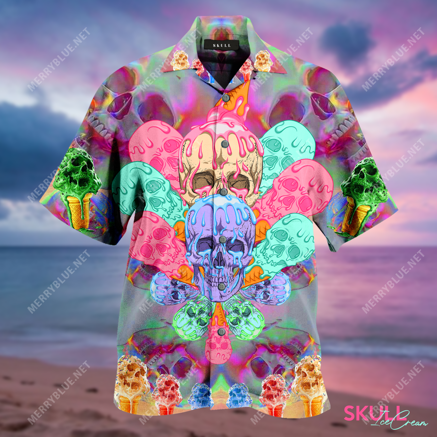 Cooling Skull Unisex Hawaiian Shirt 3D All Over Print Men Women Unisex Model 507