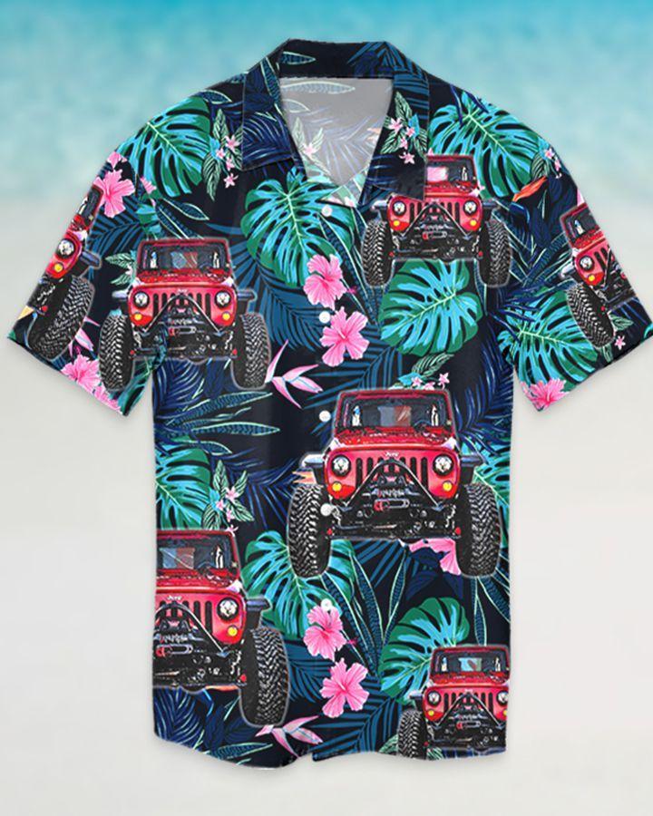 Aloha Jeep Tropical Leaf Hawaiian Shirt For Men Women