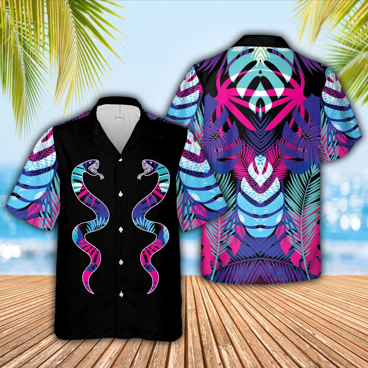 Aloha Vibrant Snakes Hawaiian Shirt For Men Women