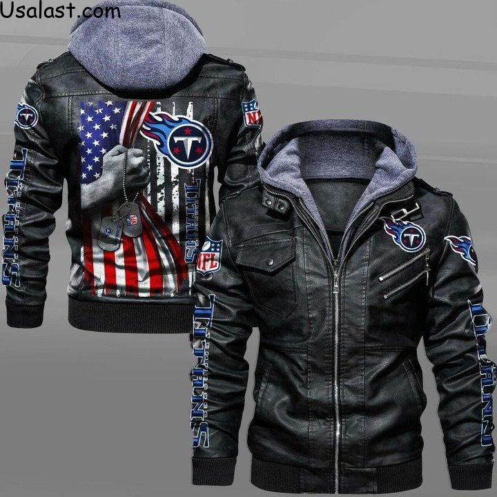 Premium Tennessee Titans Military Dog Tag Leather Jacket