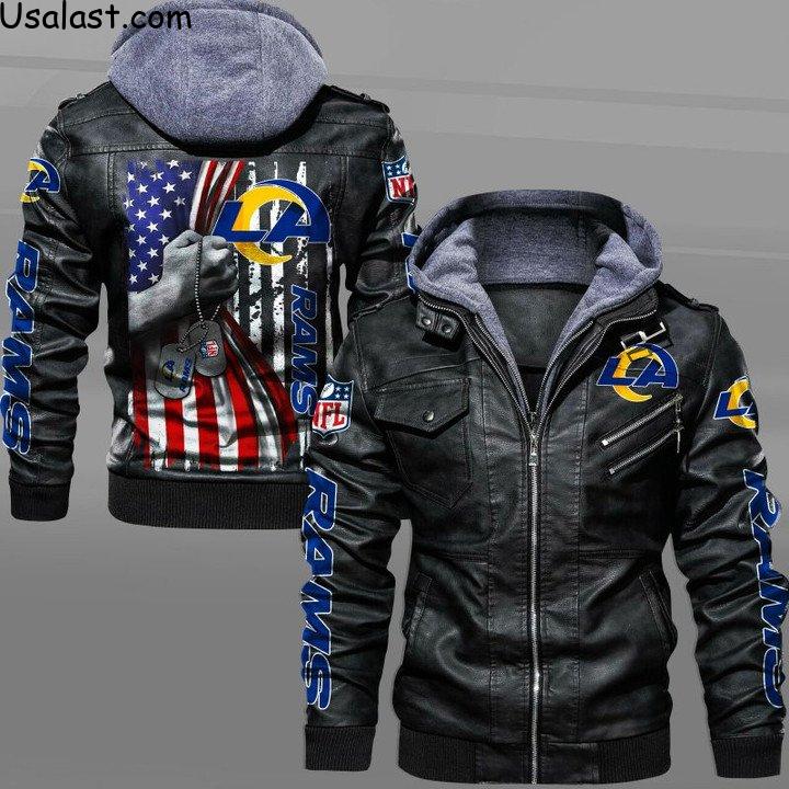 New Los Angeles Chargers Military Dog Tag Leather Jacket