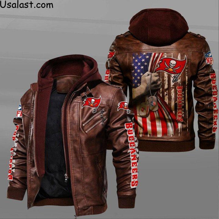 Luxury Tampa Bay Buccaneers Military Dog Tag Leather Jacket