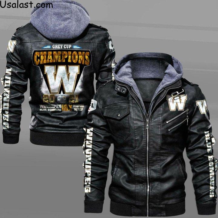 New Launch Hamilton Tiger-Cats Grey Cup 2021 Champions Leather Jacket Style 3