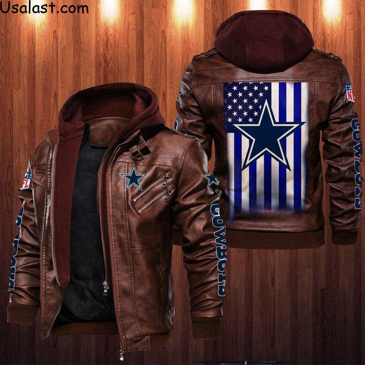 Unique Dallas Cowboys United States Flag Leather Jacket