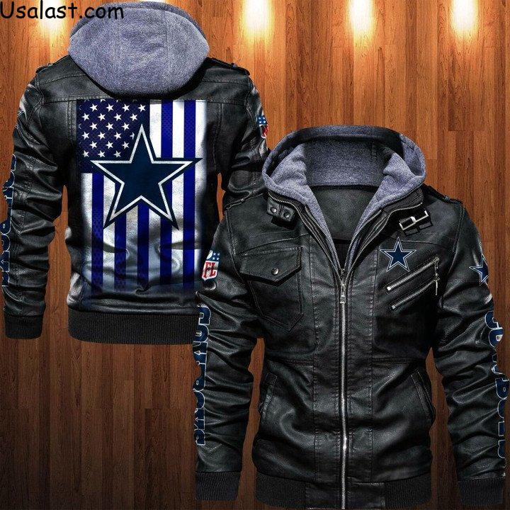 Unique Dallas Cowboys United States Flag Leather Jacket