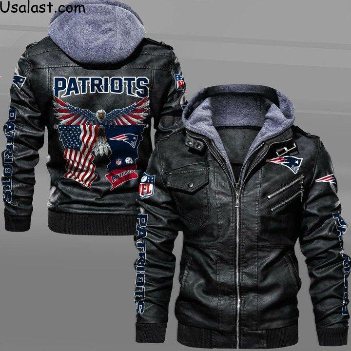 Discount Minnesota Vikings Bald Eagle American Flag Leather Jacket