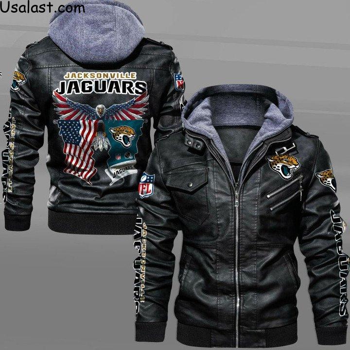 Good Quality Indianapolis Colts Bald Eagle American Flag Leather Jacket